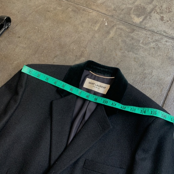 Hedi Slimane × Saint Laurent Paris $4,500 Heavy Lurex Wool and Silk Long Coat Br - Picture 9 of 14